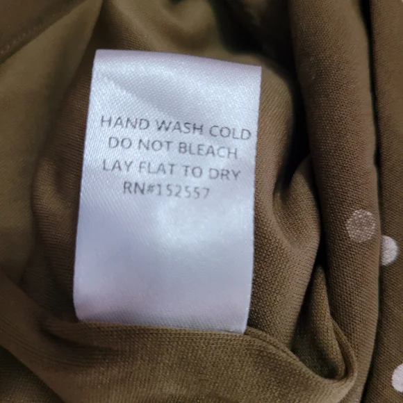 Roolee Polka Dot Jumpsuit Olive Green Button Down 3/4 Sleeve Size Small - Picture 11 of 12